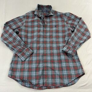 Polo Ralph Lauren Shirt Men's Large Long Sleeve Button Up Plaid Casual Light